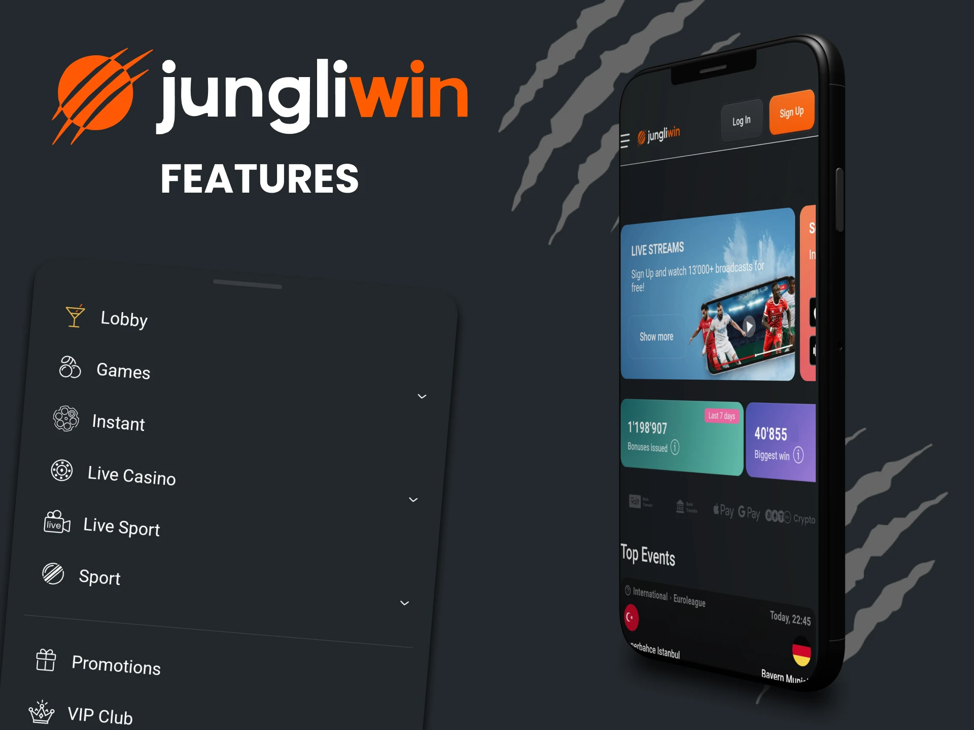 We will tell you about the capabilities of the Jungliwin application.