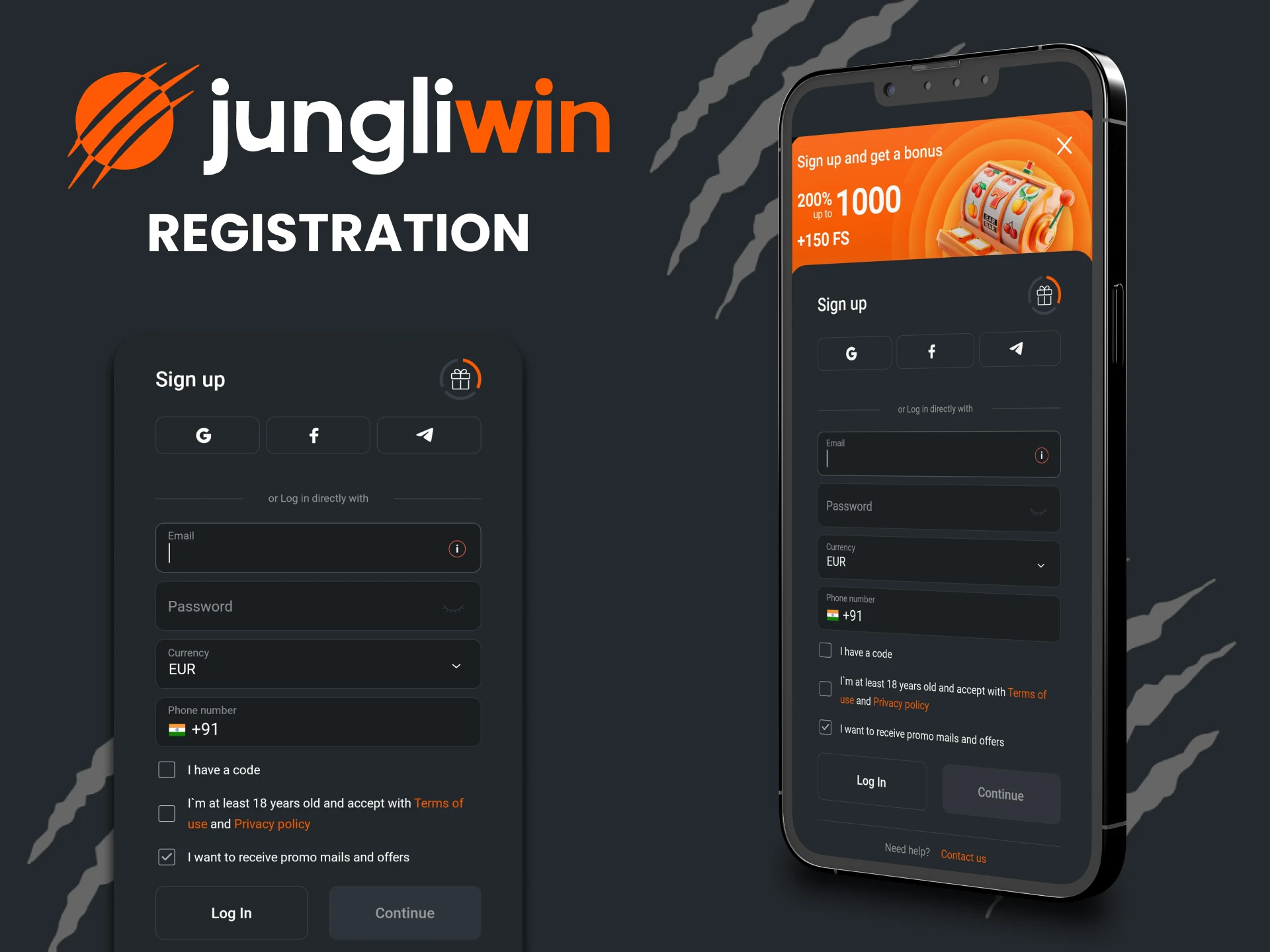 Register in the Jungliwin application.