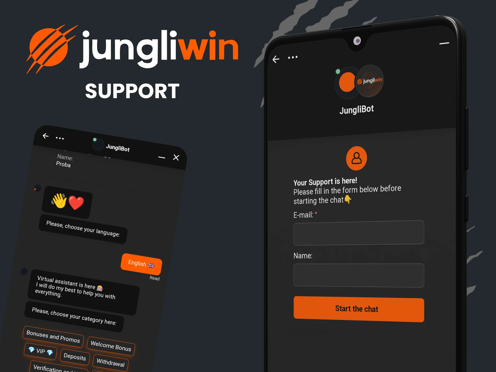 In the Jungliwin application you can contact the support team.