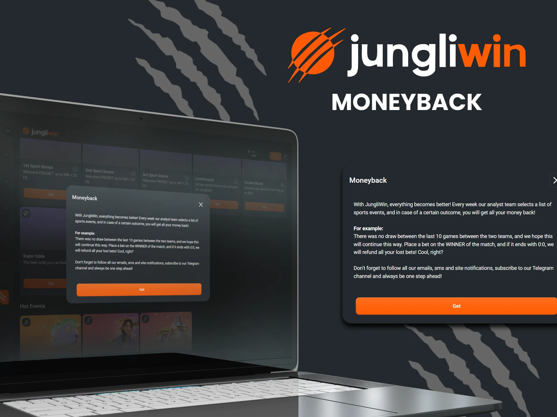 You can get your money back for lost bets on Jungliwin.