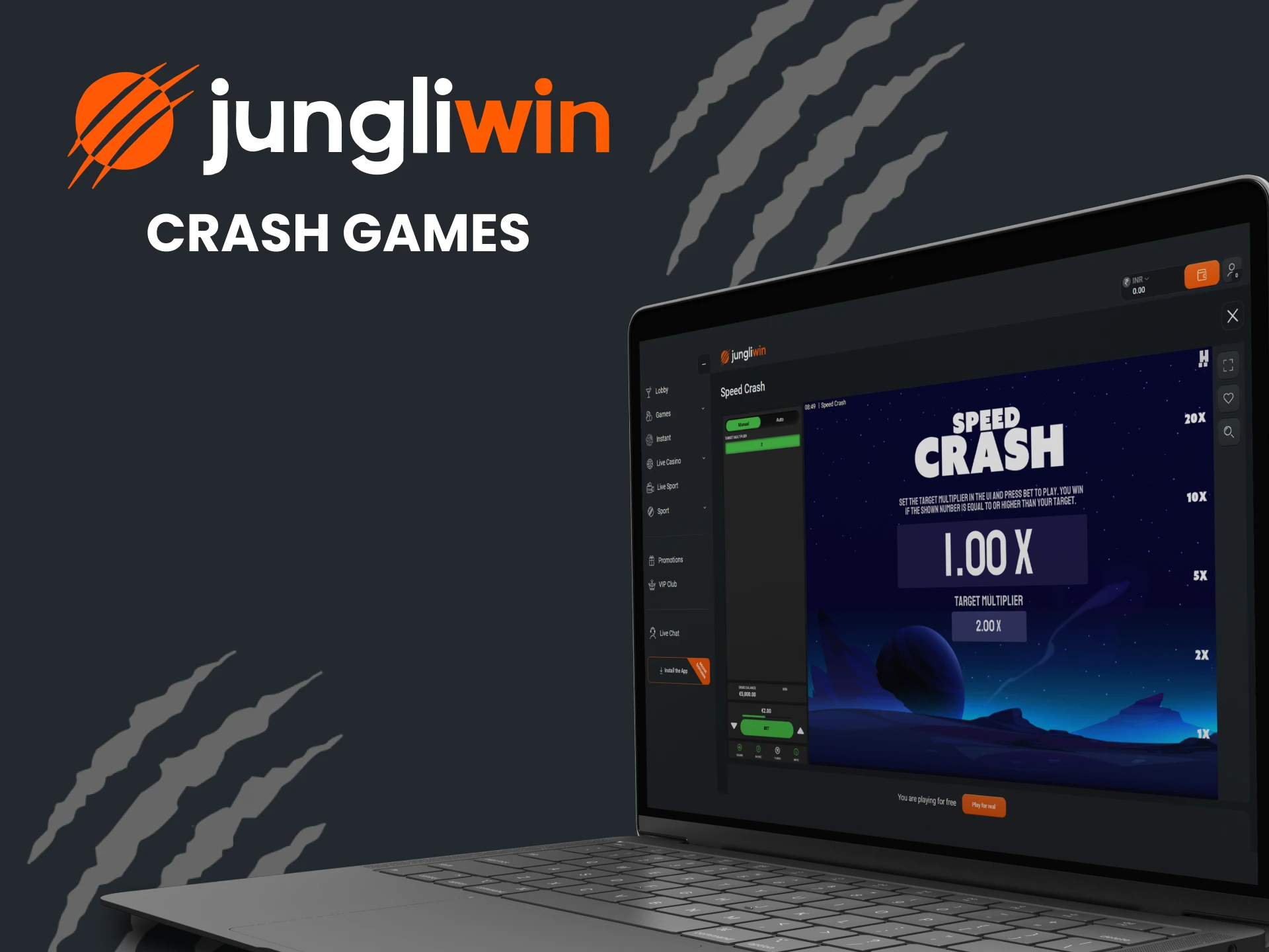 The Jungliwin website has an Crash games section.