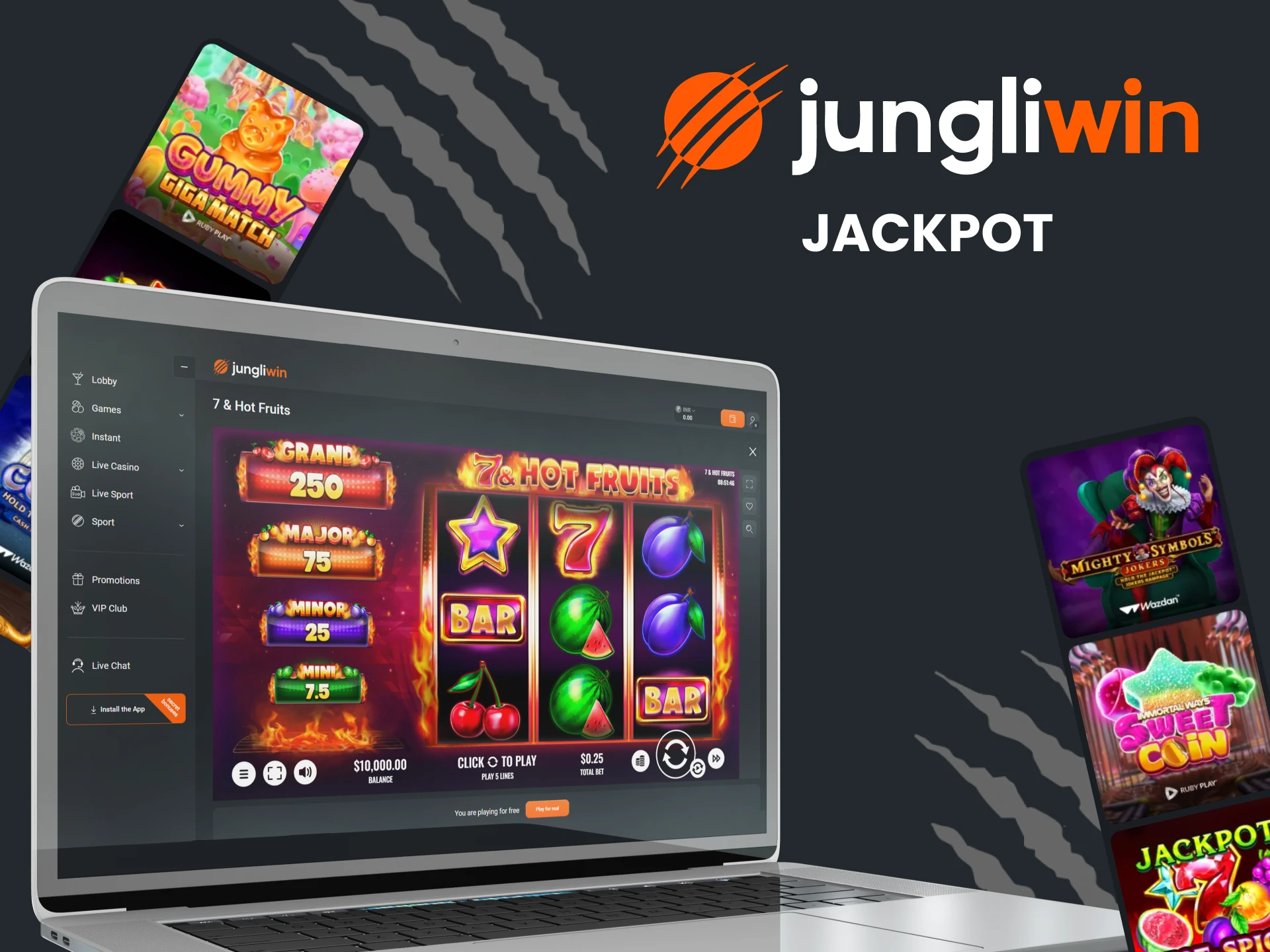 Jackpot is a good choice for games on Jungliwin.