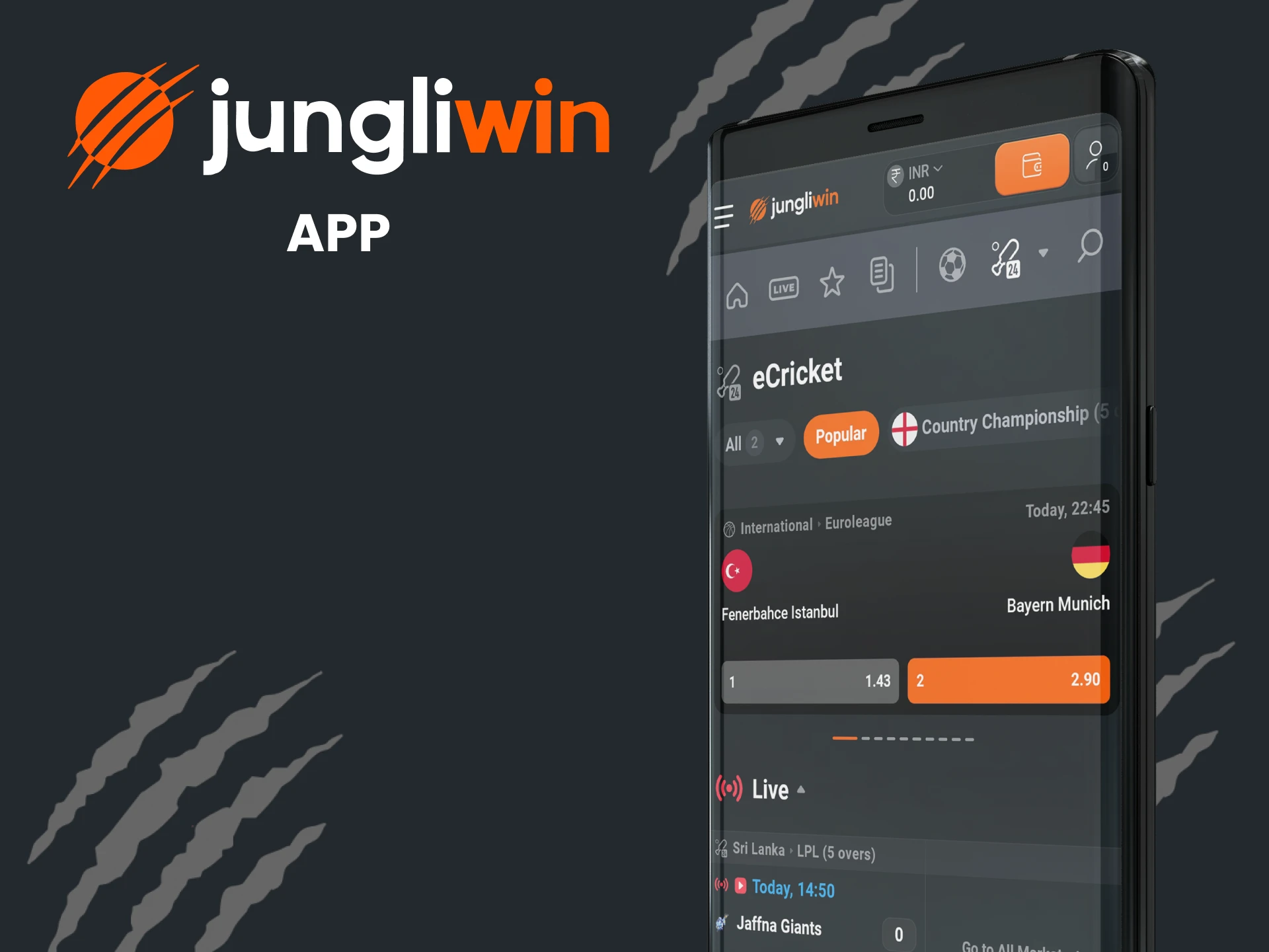 Bet on cricket using the Jungliwin app.