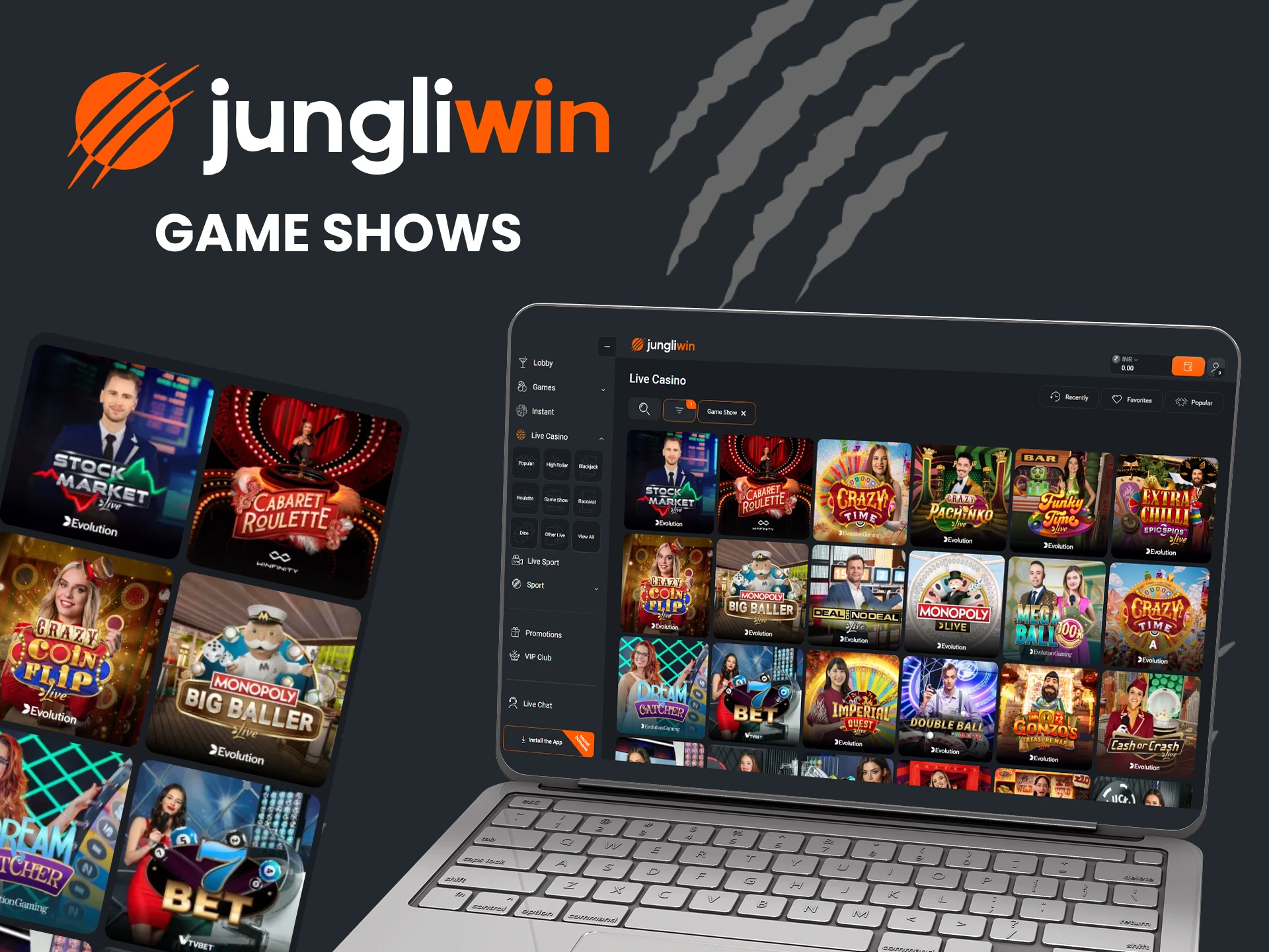 Play Game Show with Jungliwin.