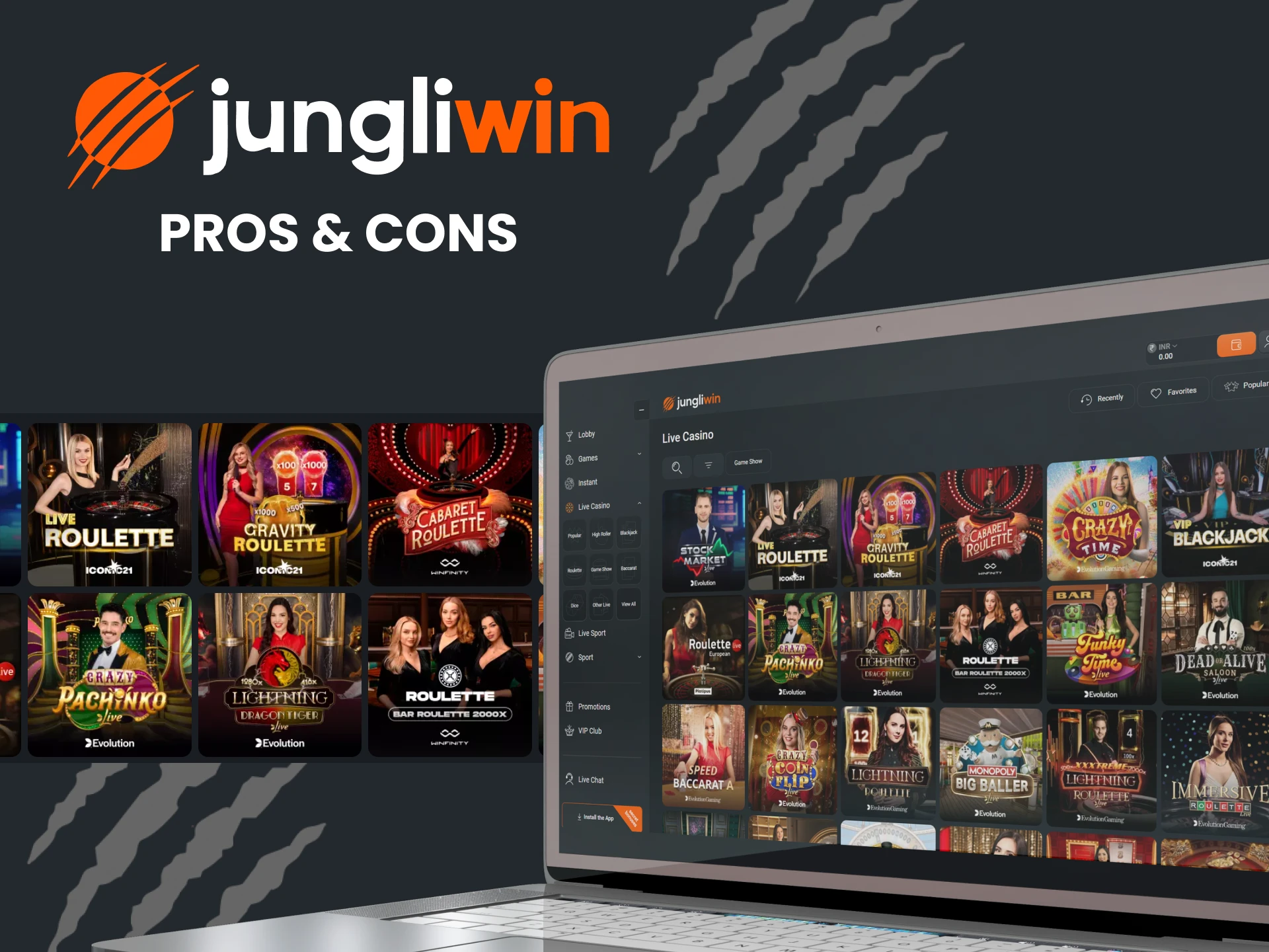 Learn the pros and cons of Jungliwin's live casino.