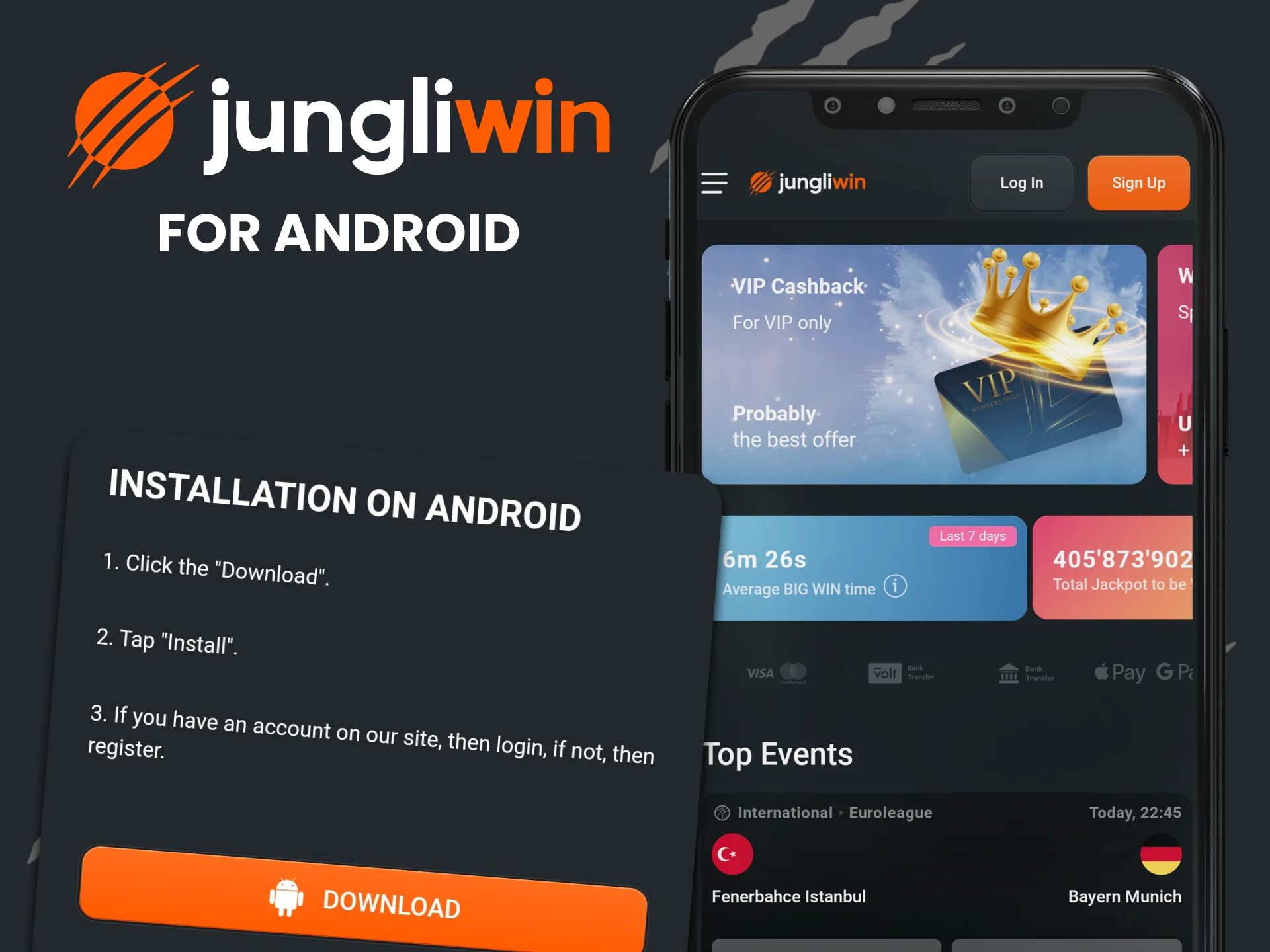 Download the Jungliwin app for Android.