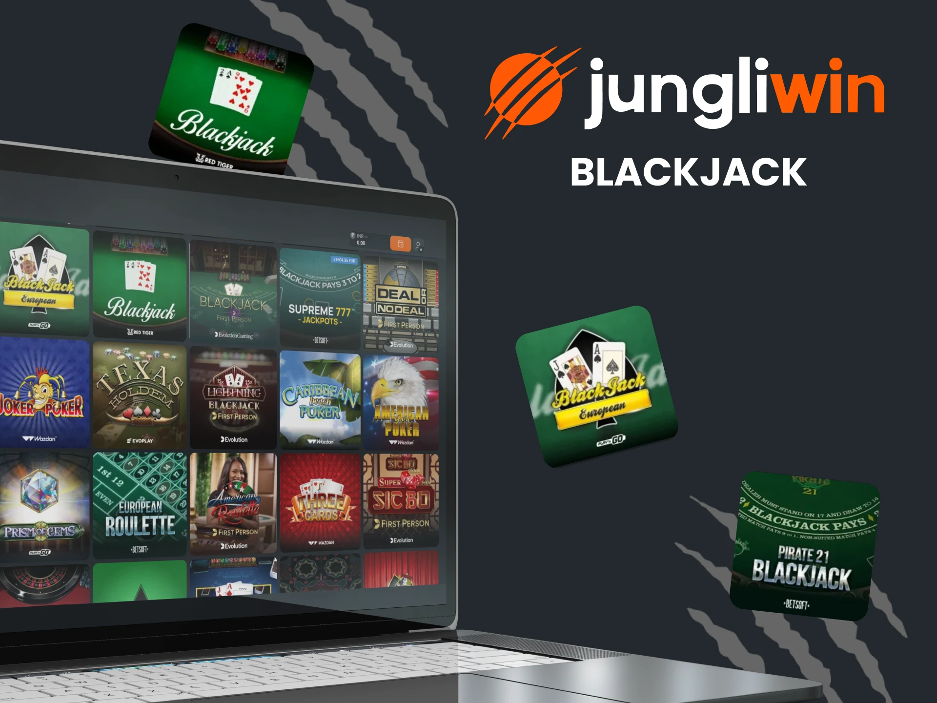 Blackjack will be a good choice for gaming on Jungliwin.