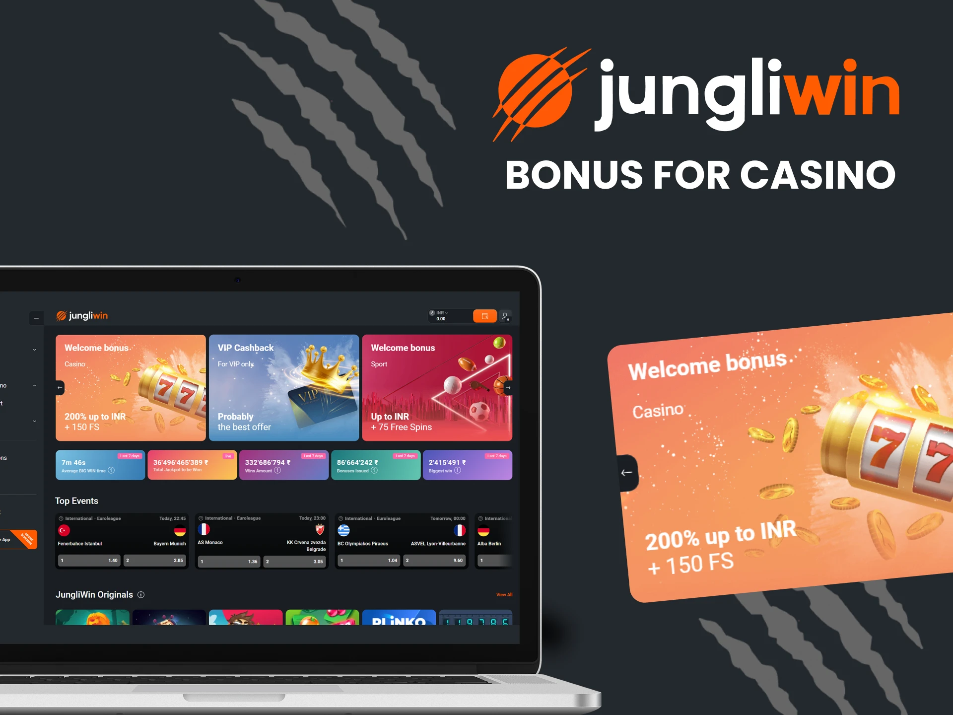 Get your casino bonus from Jungliwin.