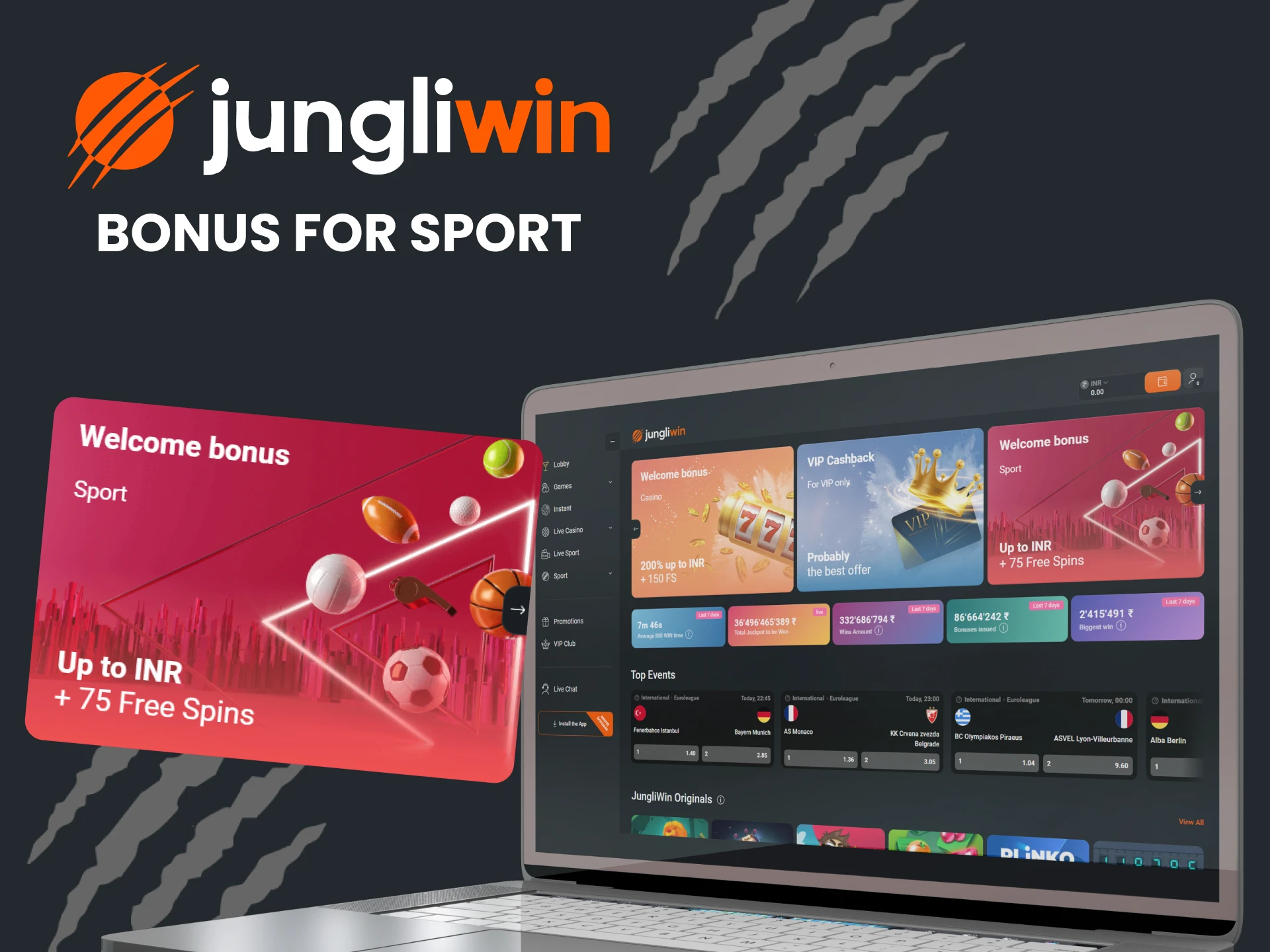 Get your sports bonus from Jungliwin.