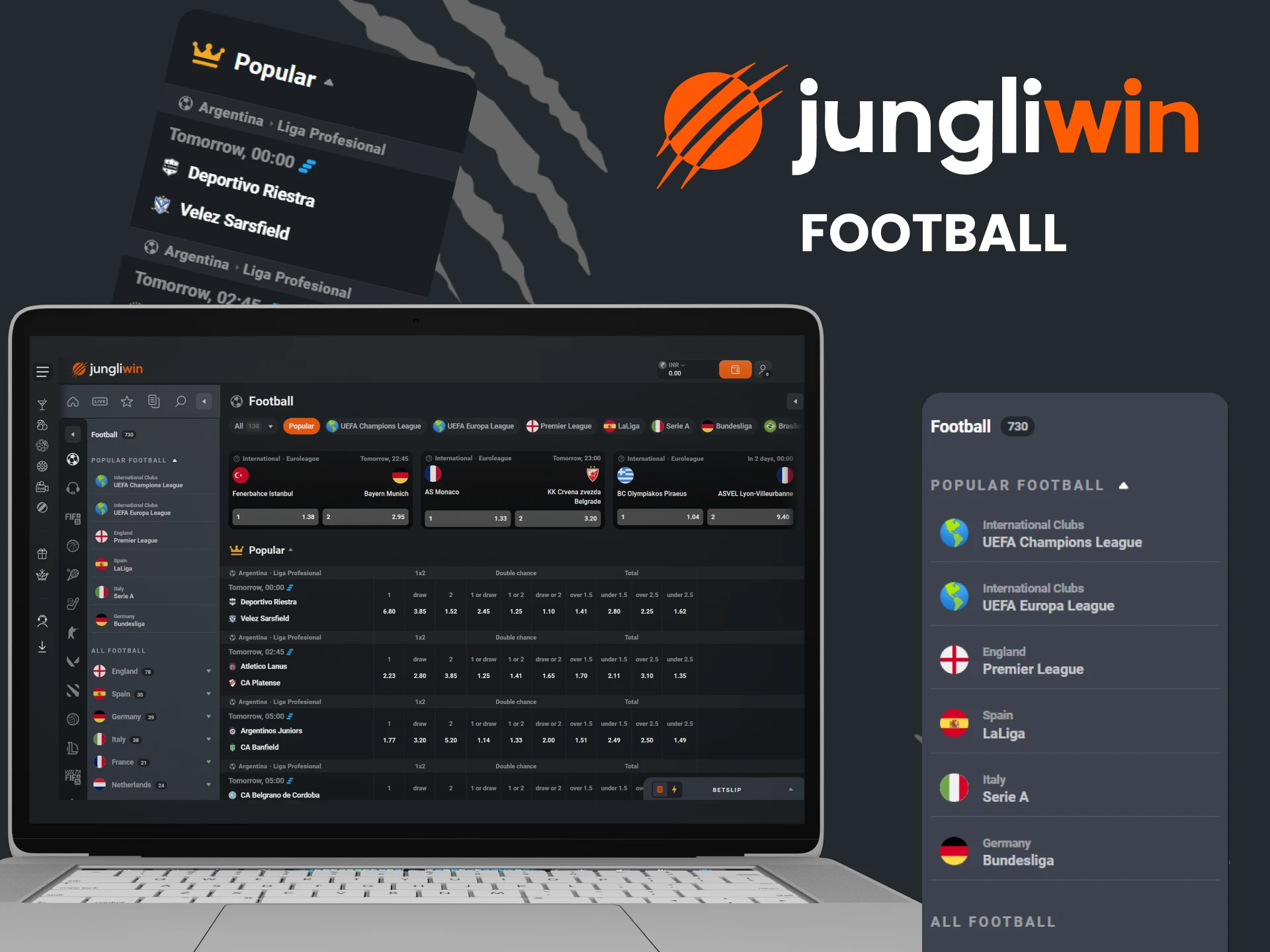 Football is ideal for betting on Jungliwin.