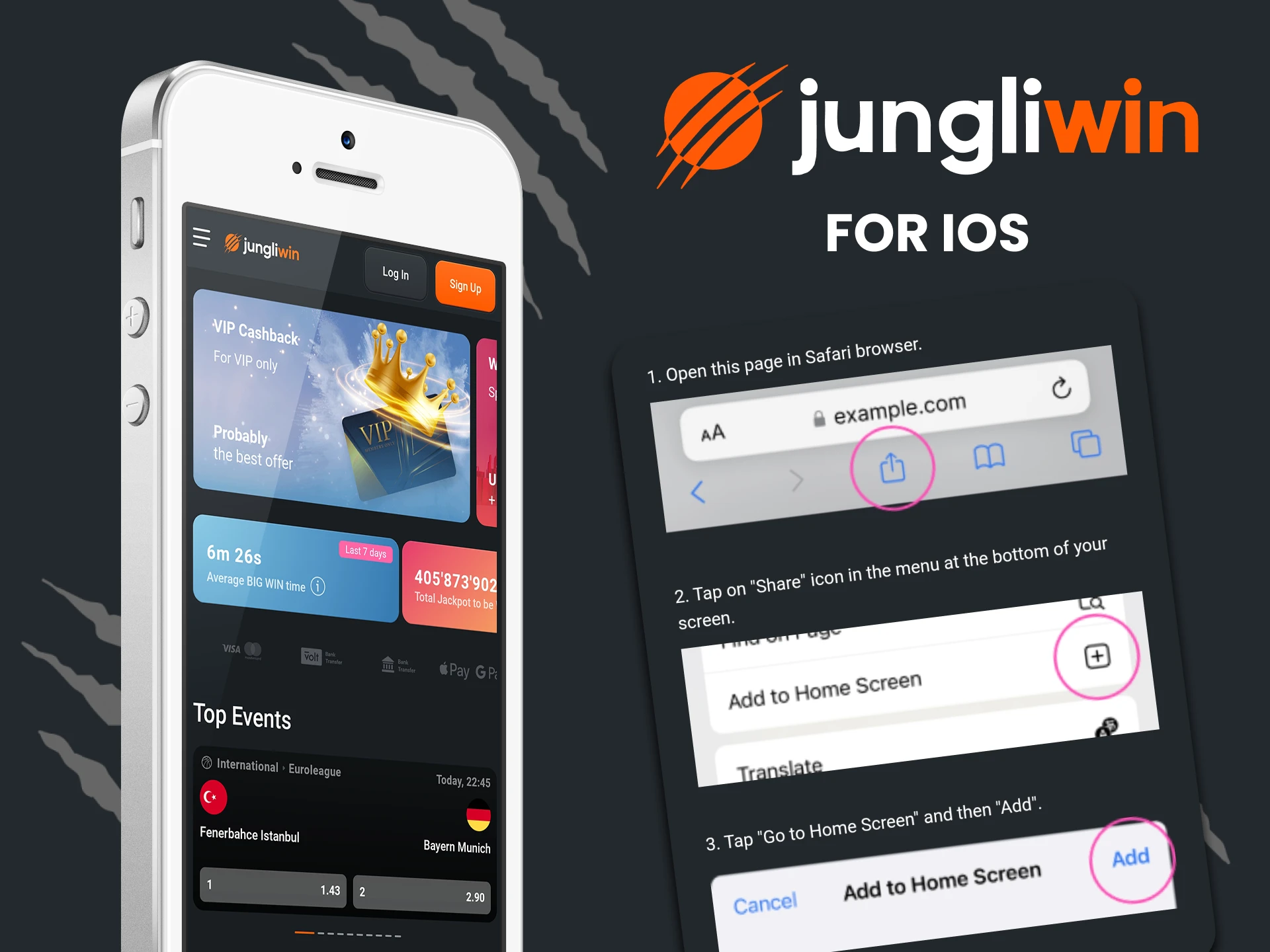 Download the Jungliwin app for iOS.