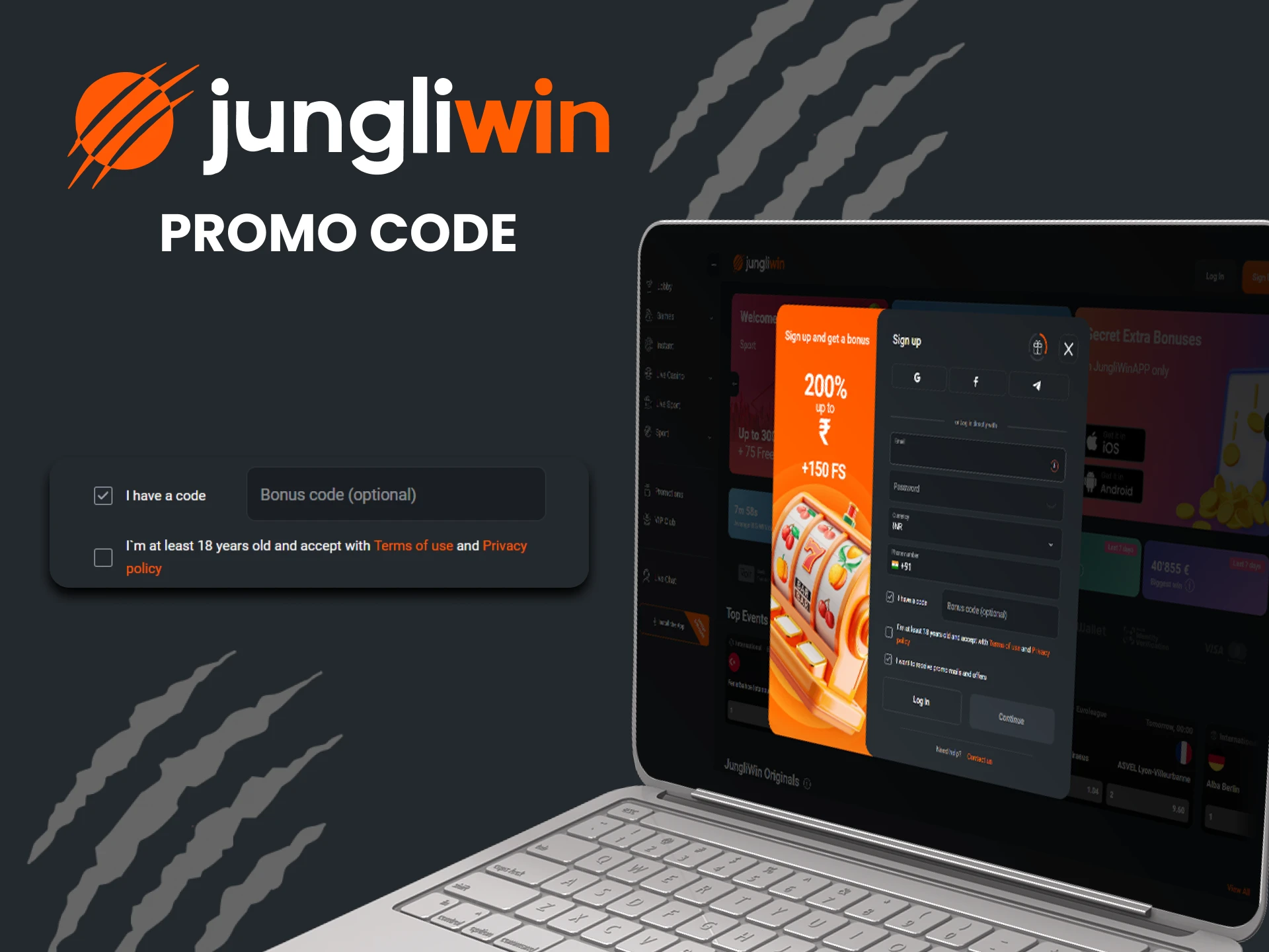 Use promo code from Jungliwin.