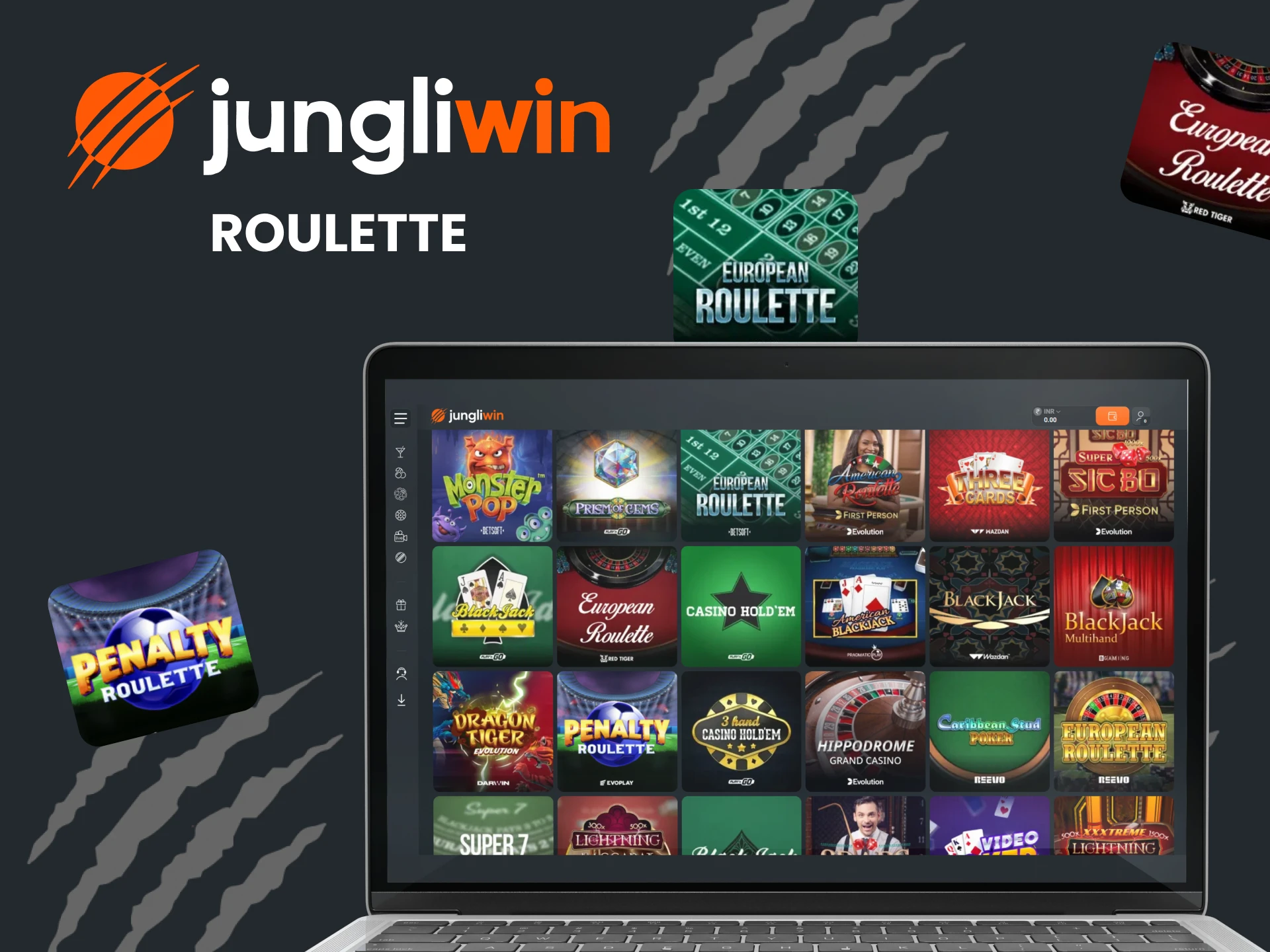 Play roulette with Jungliwin.