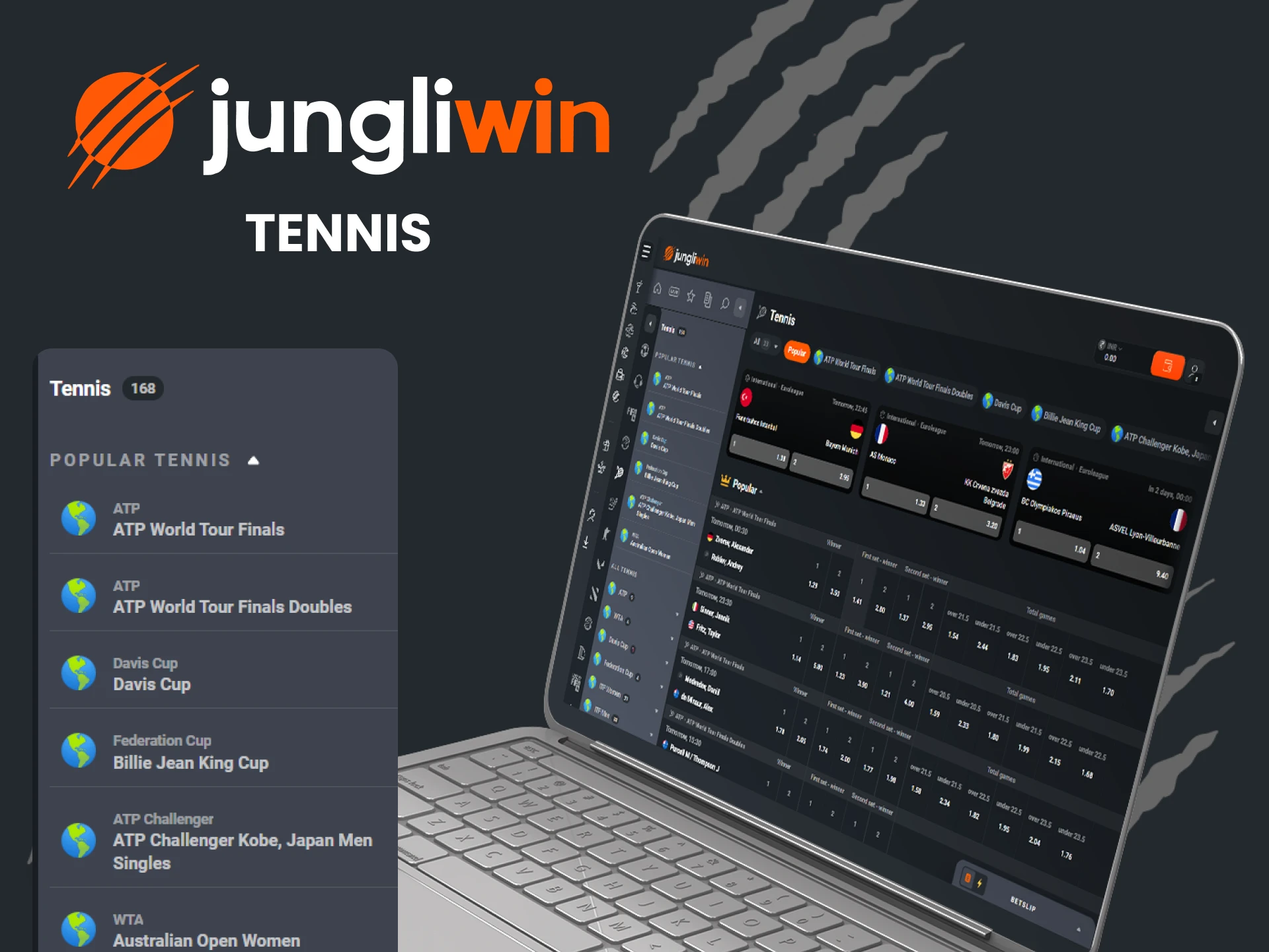 Bet on tennis with Jungliwin.