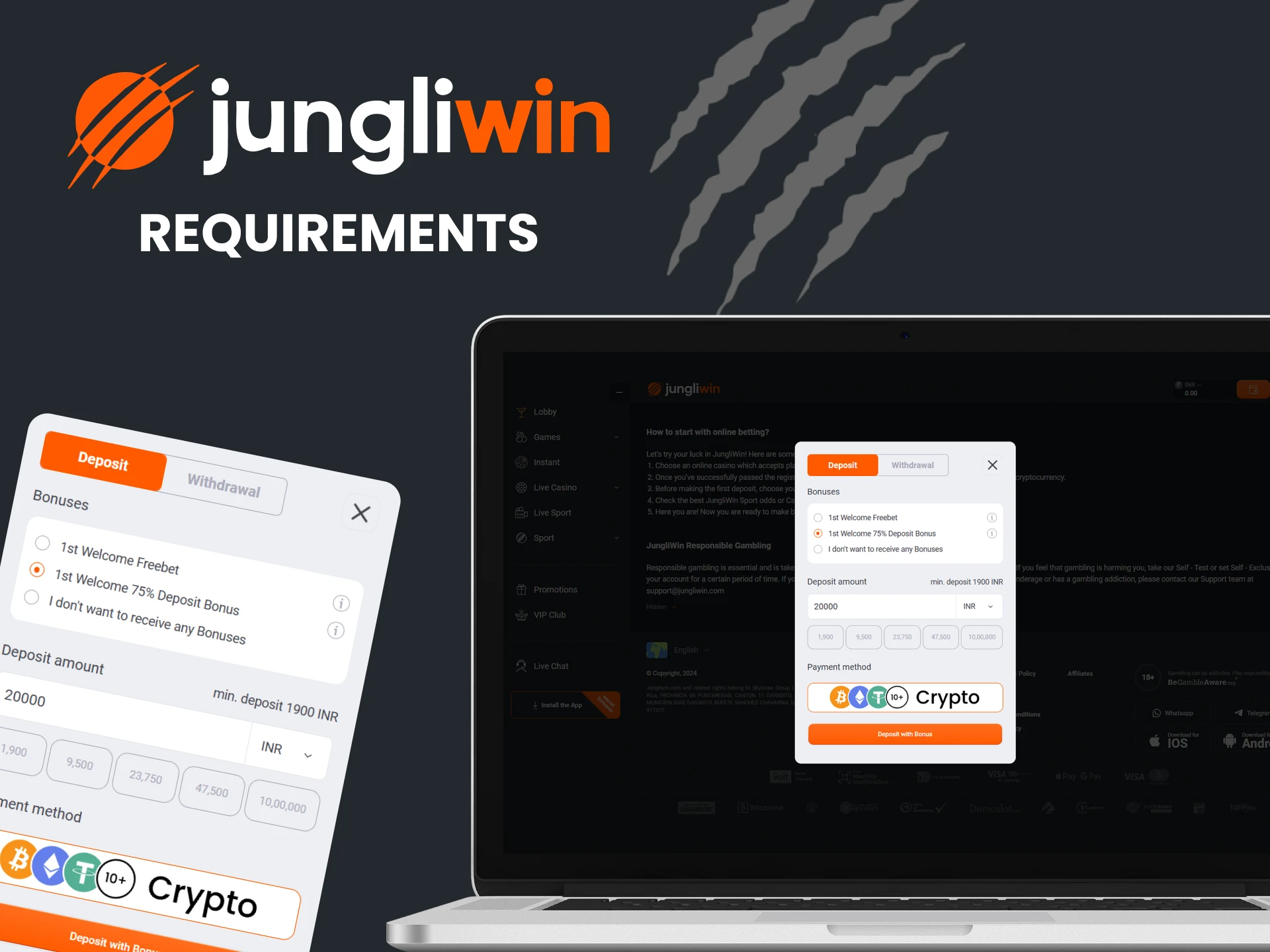 We will tell you about the requirements for transactions on Jungliwin.