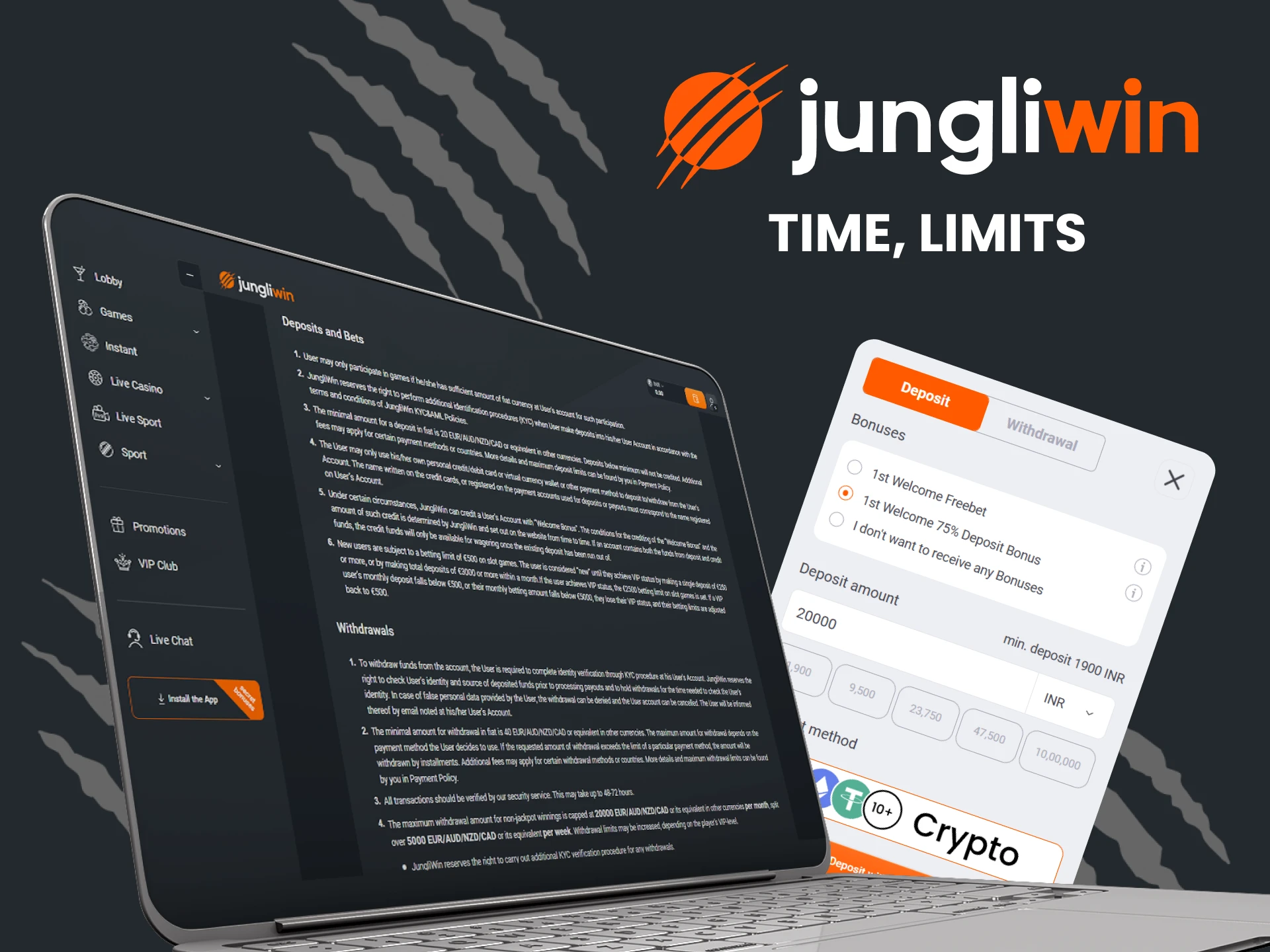 Learn the limits and transaction times on Jungliwin.