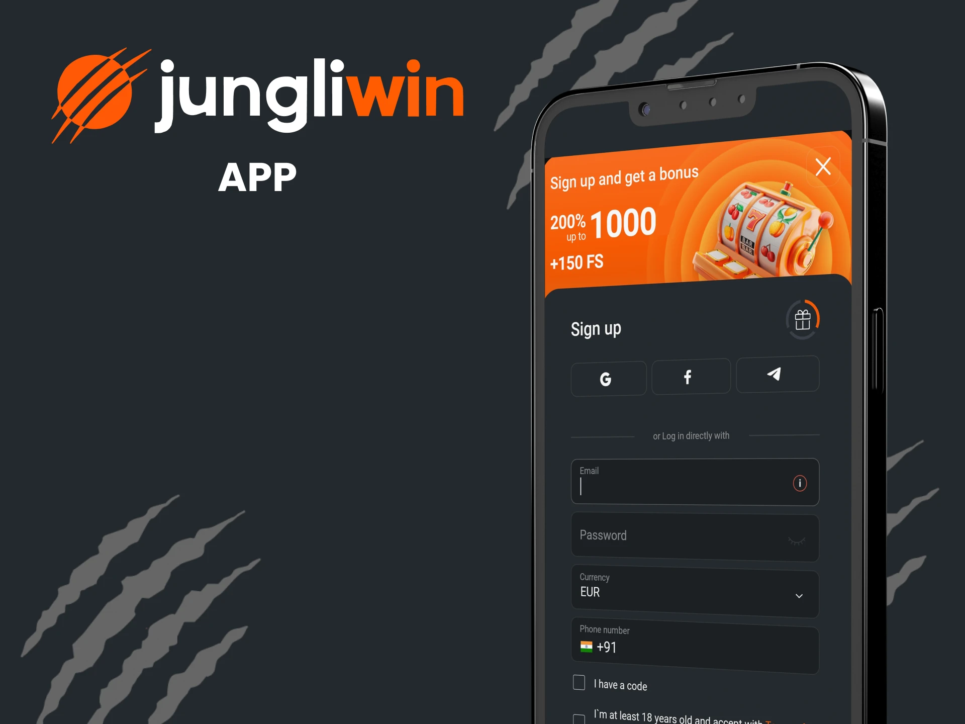 You can register in the Jungliwin application.