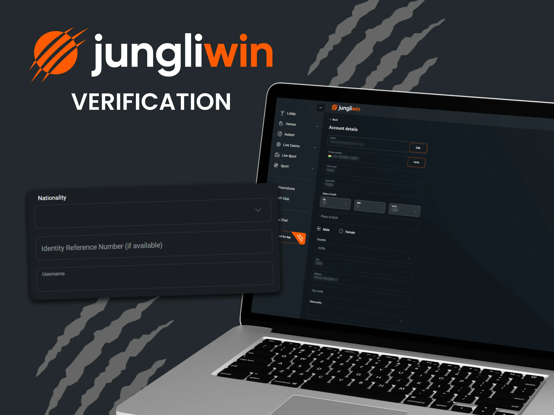 Verify your Jungliwin account by following these steps.
